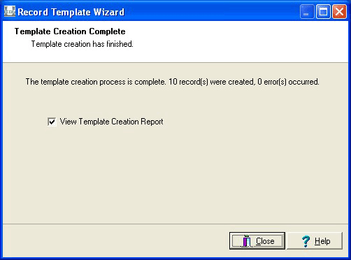 Record Template WIzard